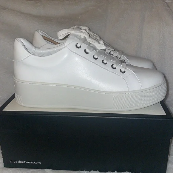 NWT J/SLIDES MAYA White Leather Sneaker - Picture 8 of 15